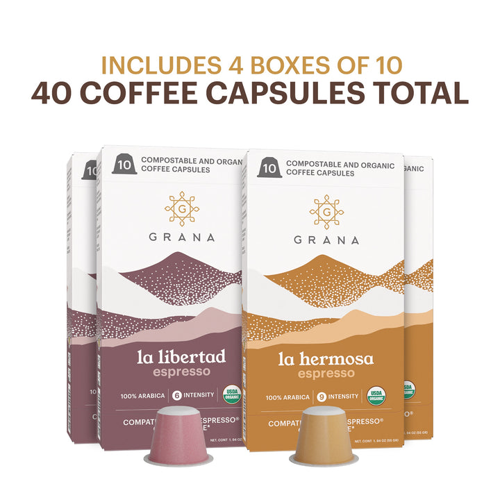 Organic Medium-Dark and Dark Roast Nespresso Compatible